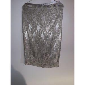 New With Tags The Limited Scandal Collection Silver High Waist Skirt Size 2